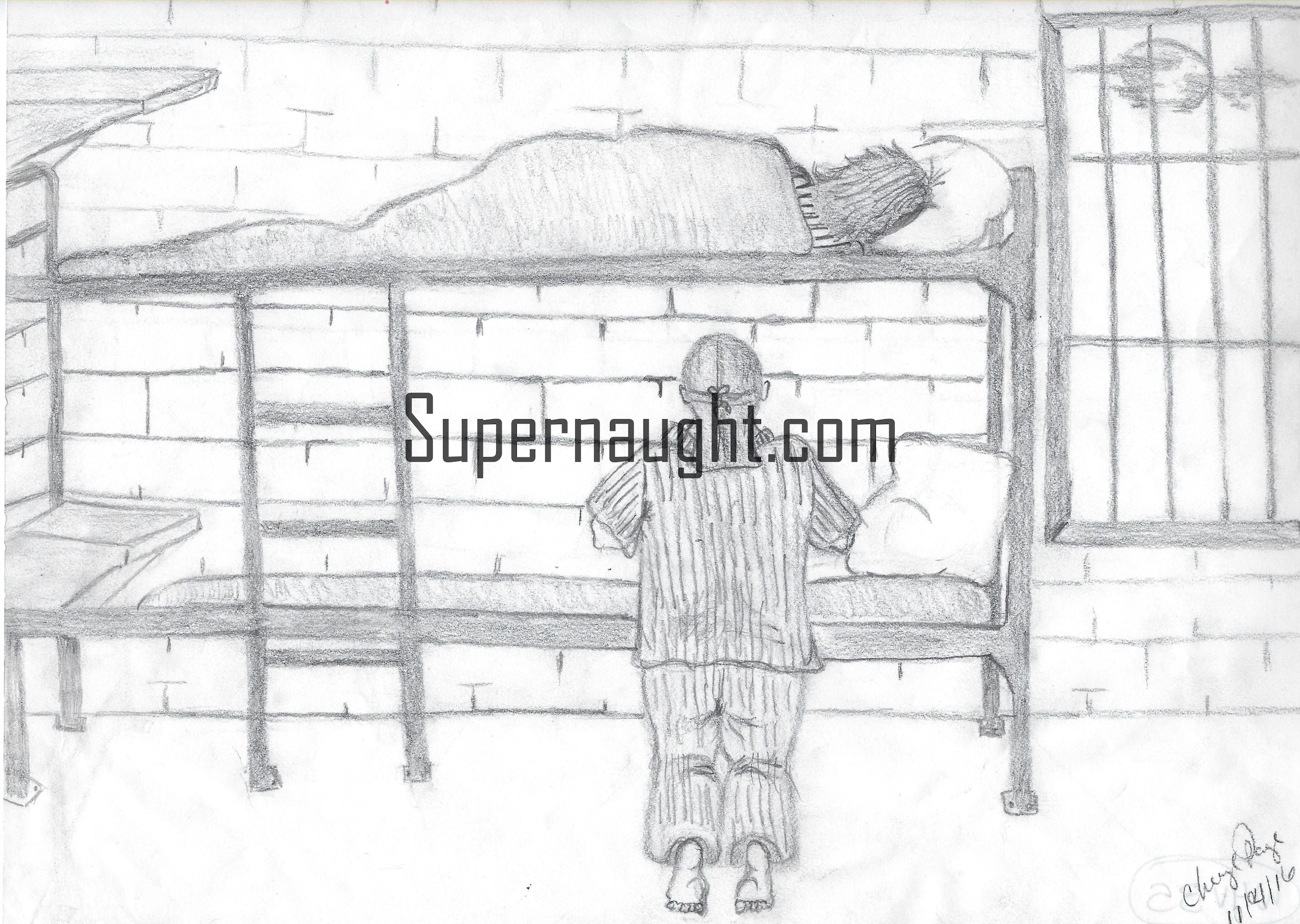 Cheryl Page Cell Portrait Drawing Signed