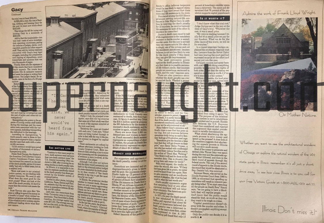 Chicago Tribune Magazine May 1994 John Wayne Gacy Capital Punishment image 3