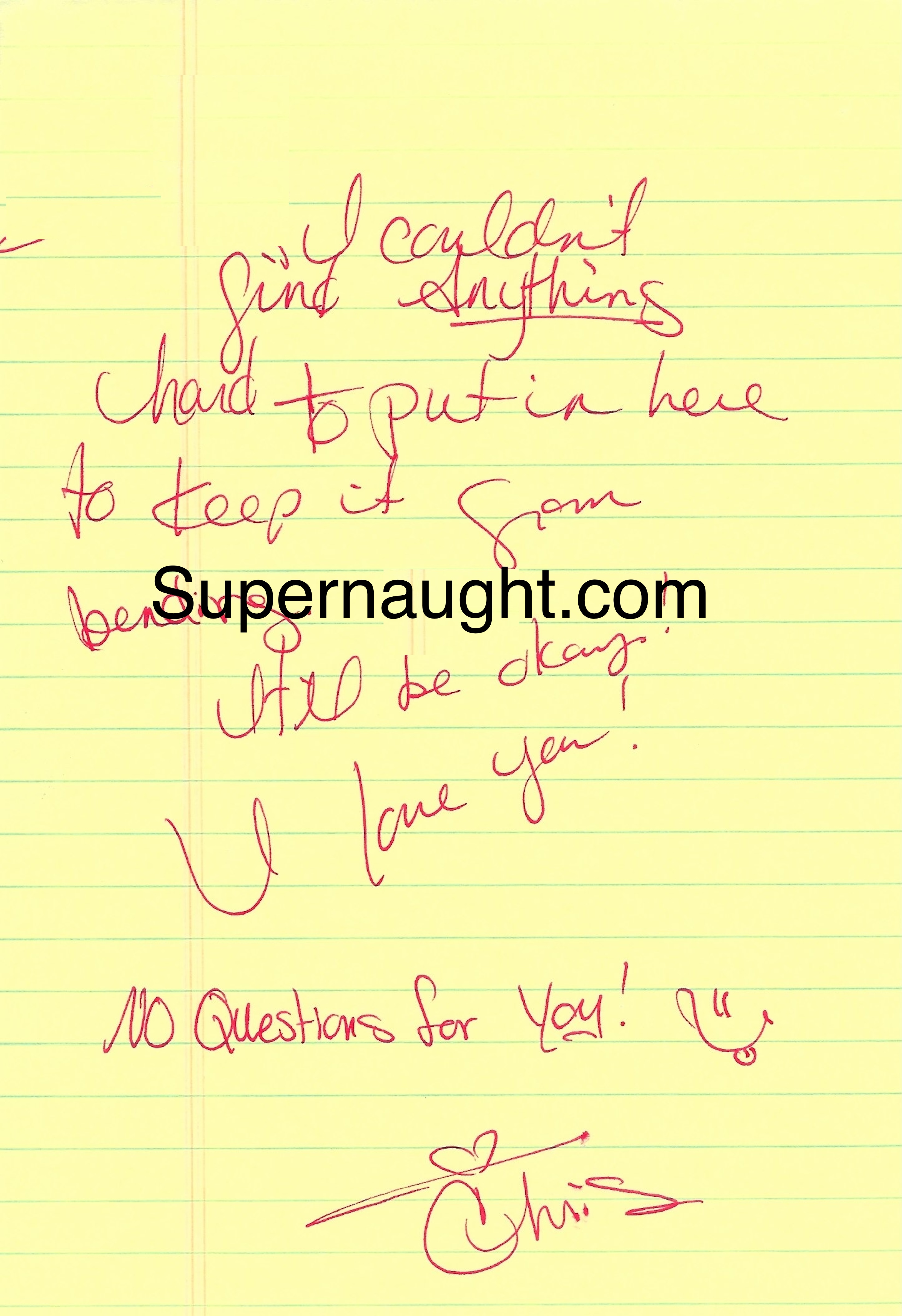 Christa Pike Signed Handwritten Note