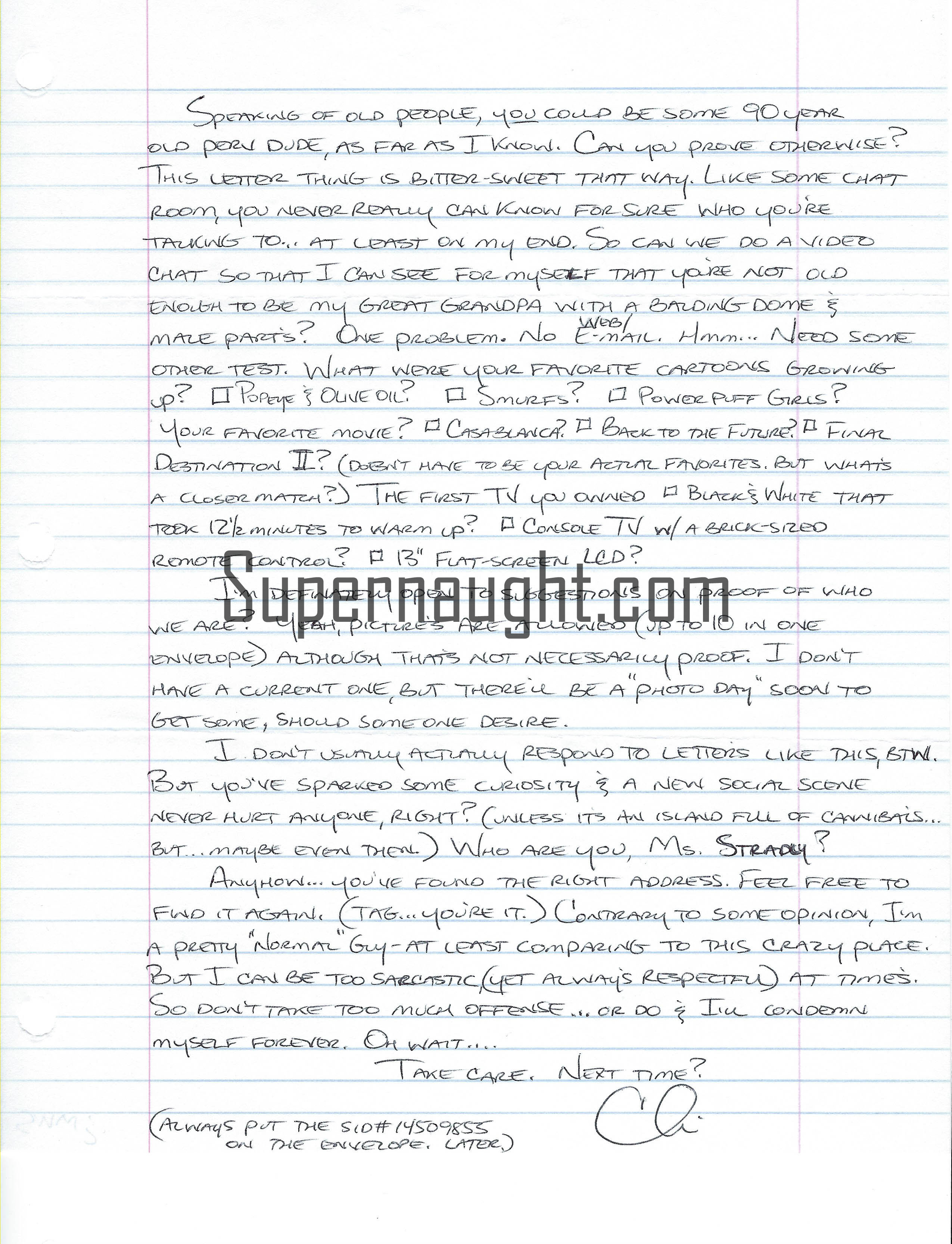 Christian Longo Handwritten Letter and Envelope Set Both Signed
