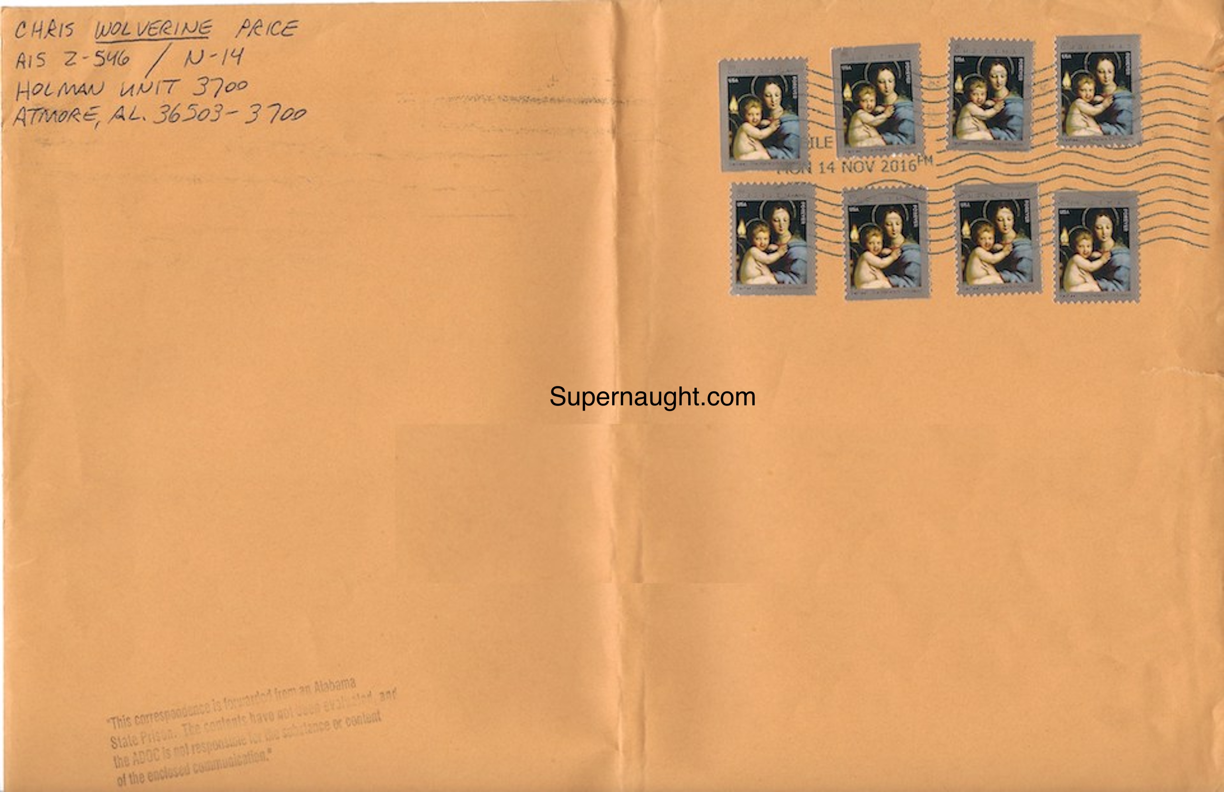 Christopher Price Signed Envelope