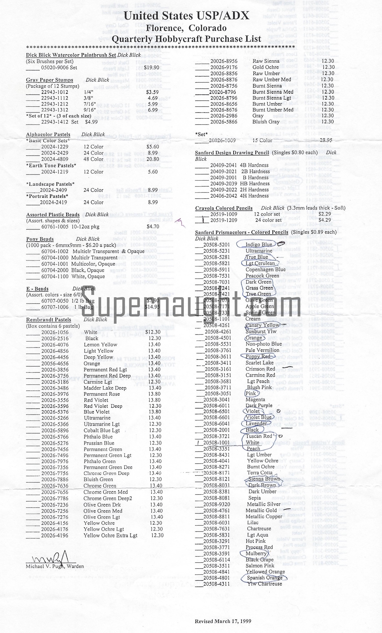 Christopher Scarver Hobbycraft Purchase Form