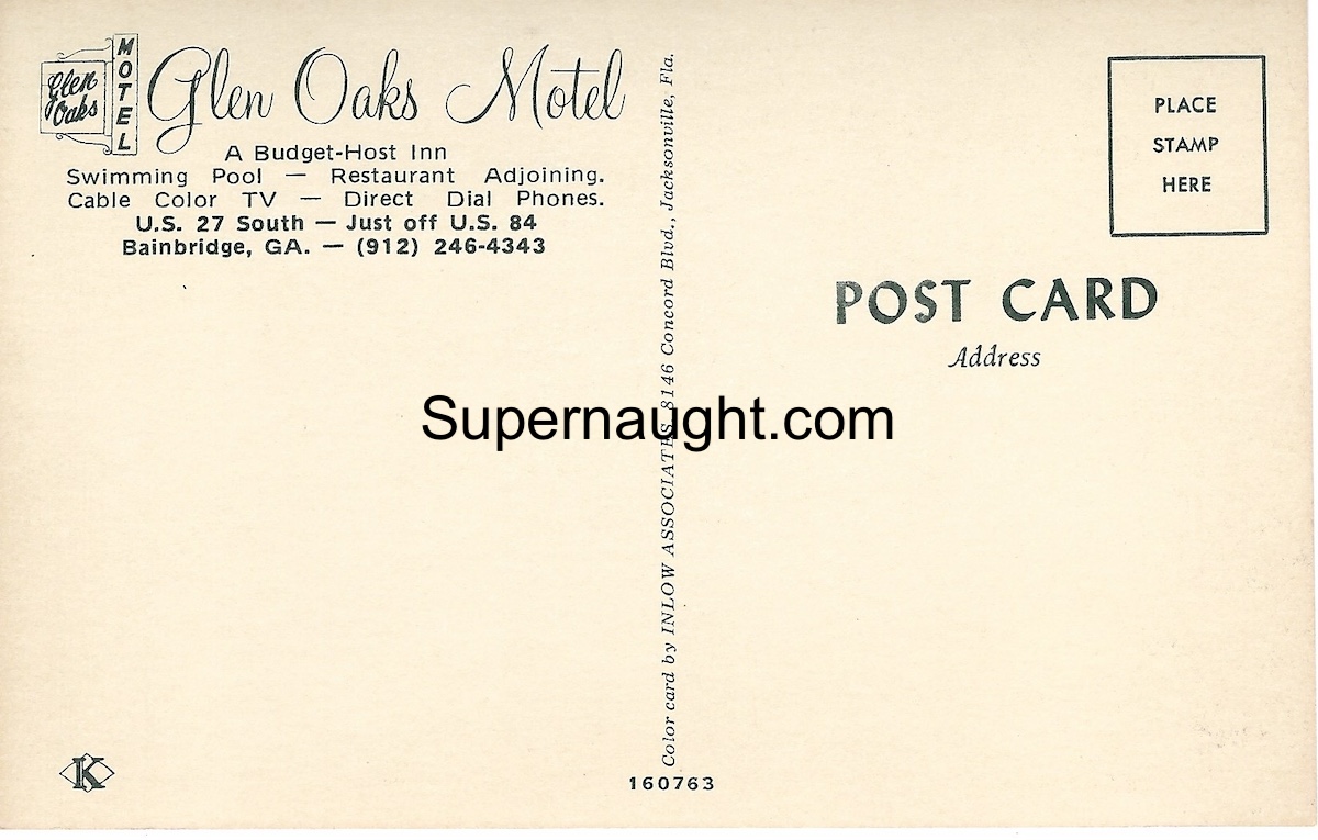 Christopher Wilder Glen Oaks Motel Postcard image 2
