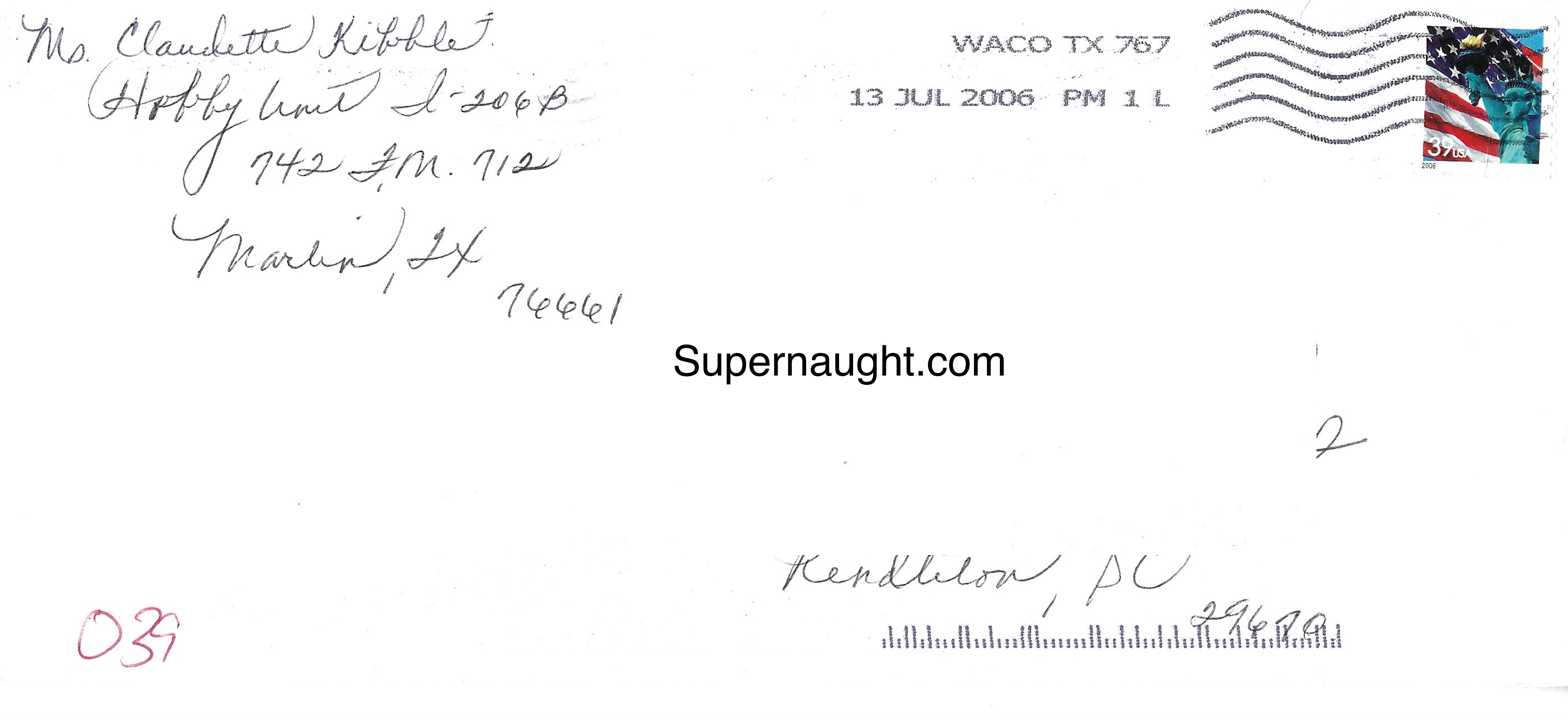Claudette Kibble Letter and Envelope Set Both Signed image 3
