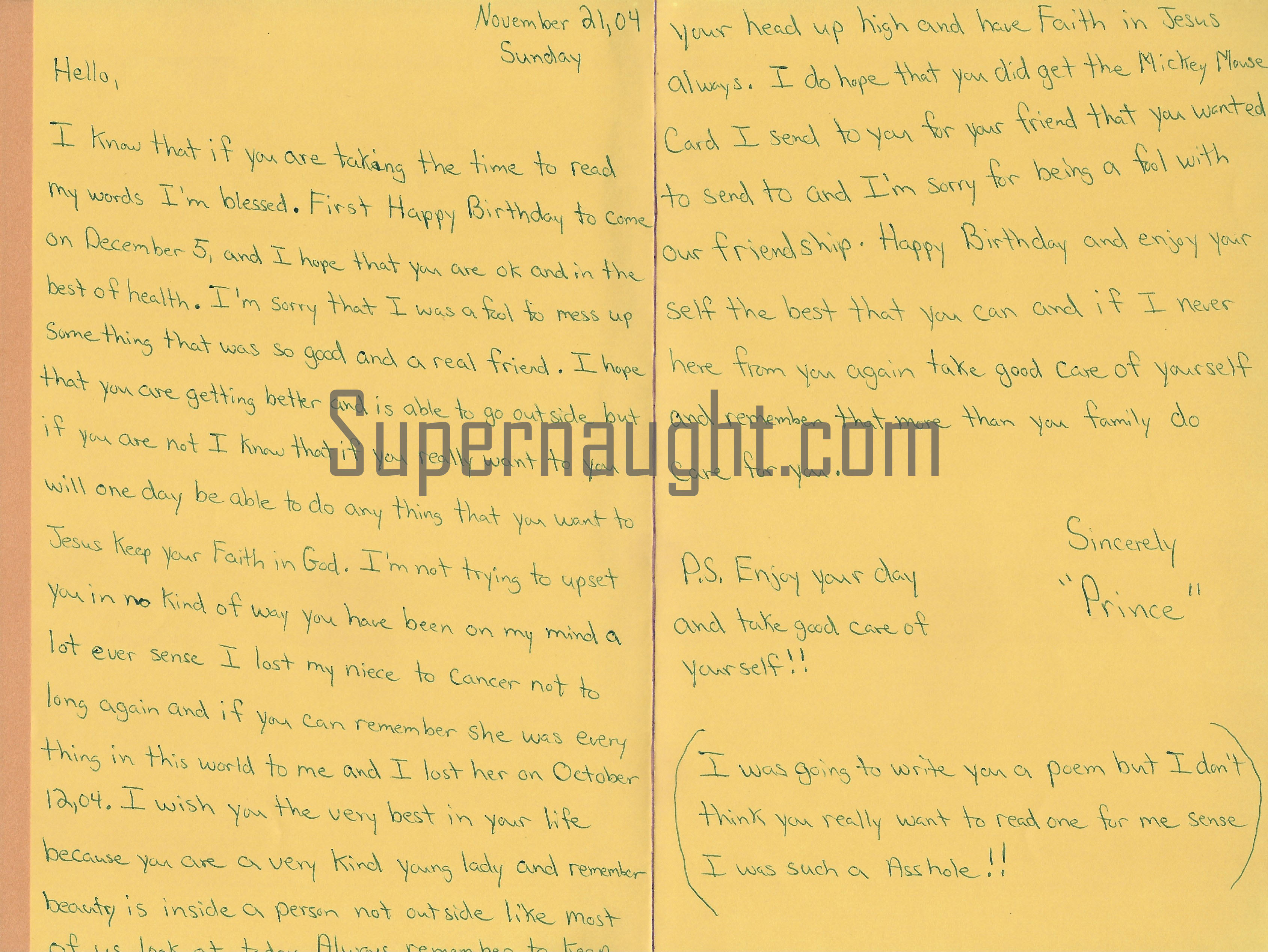 Cleophus Prince Jr Signed Handmade Card image 2