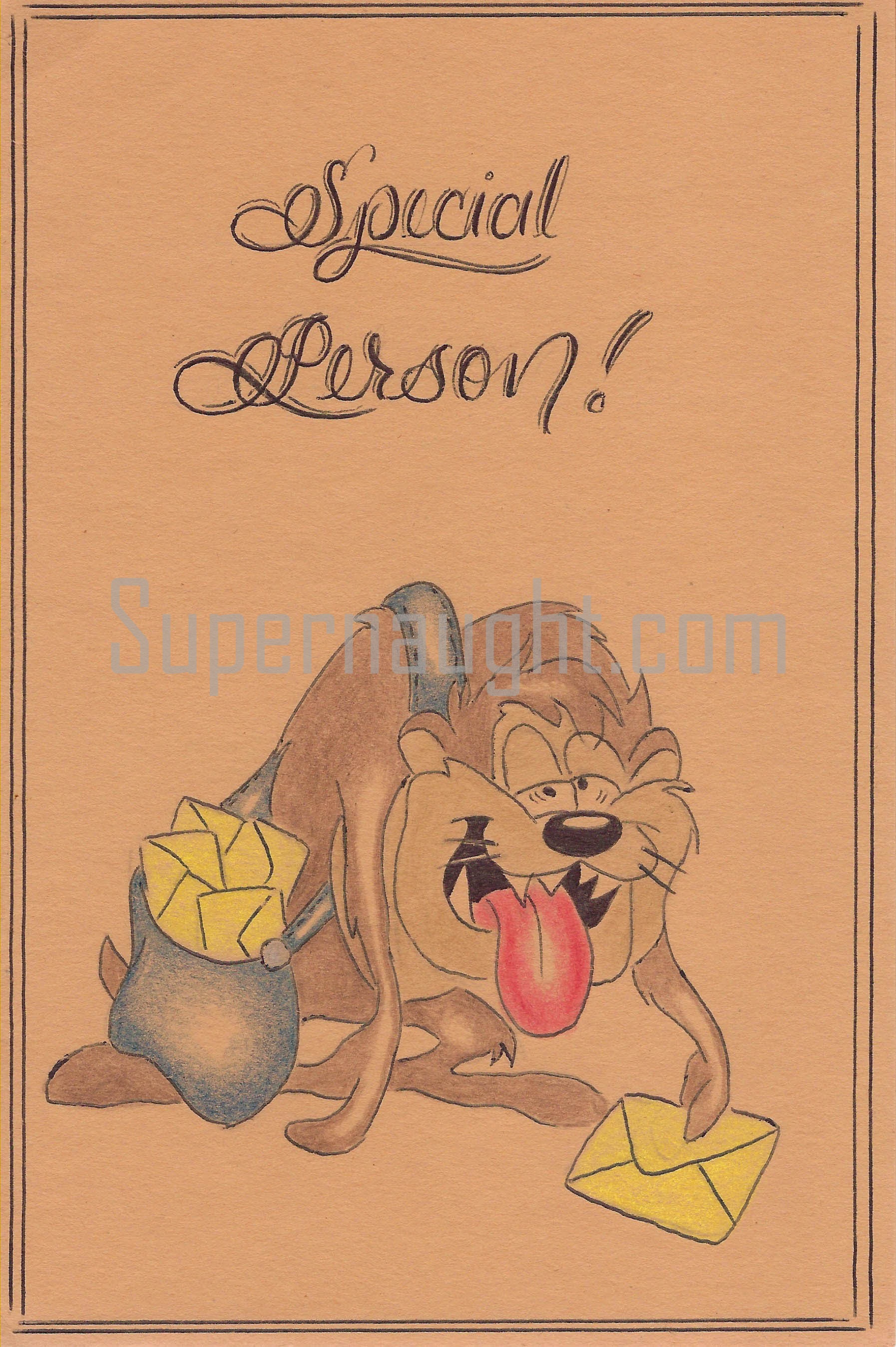 Cleophus Prince Jr. Taz Artwork Card and Envelope Set Both Signed