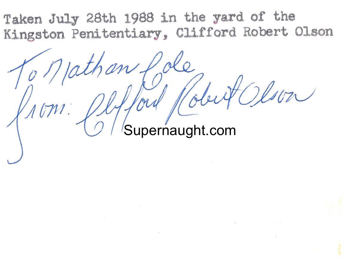 Clifford Olson Signed Boxing Photo image 2