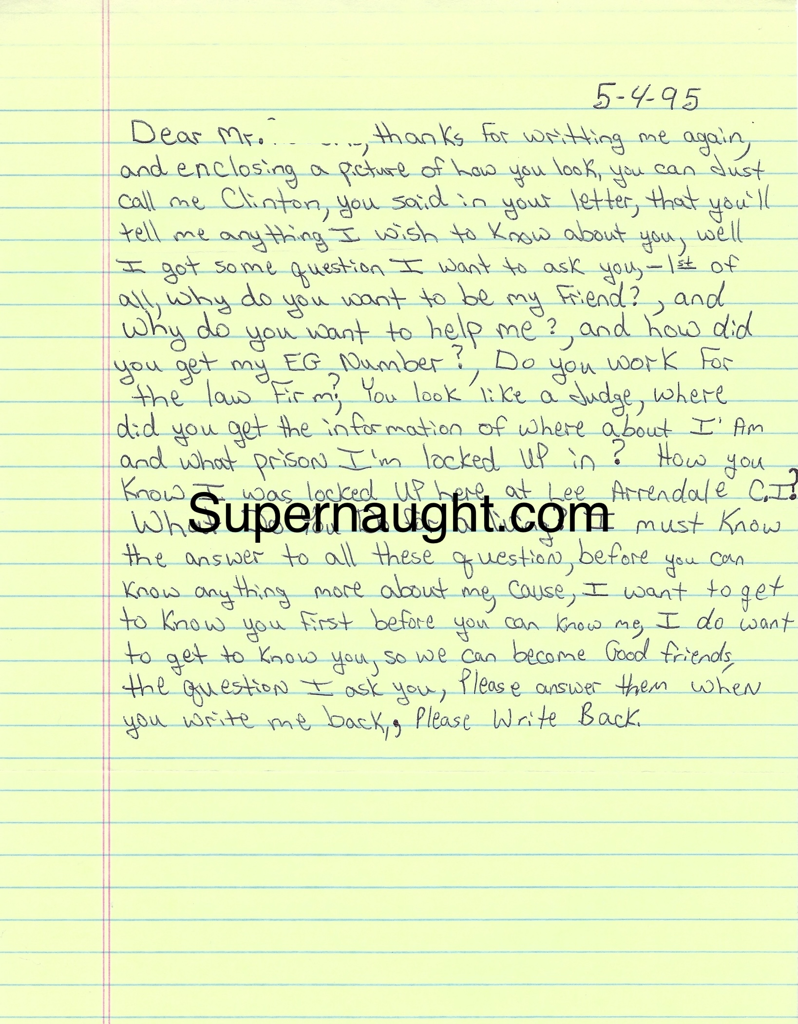 Clinton Bankston Letter with Signed Envelope