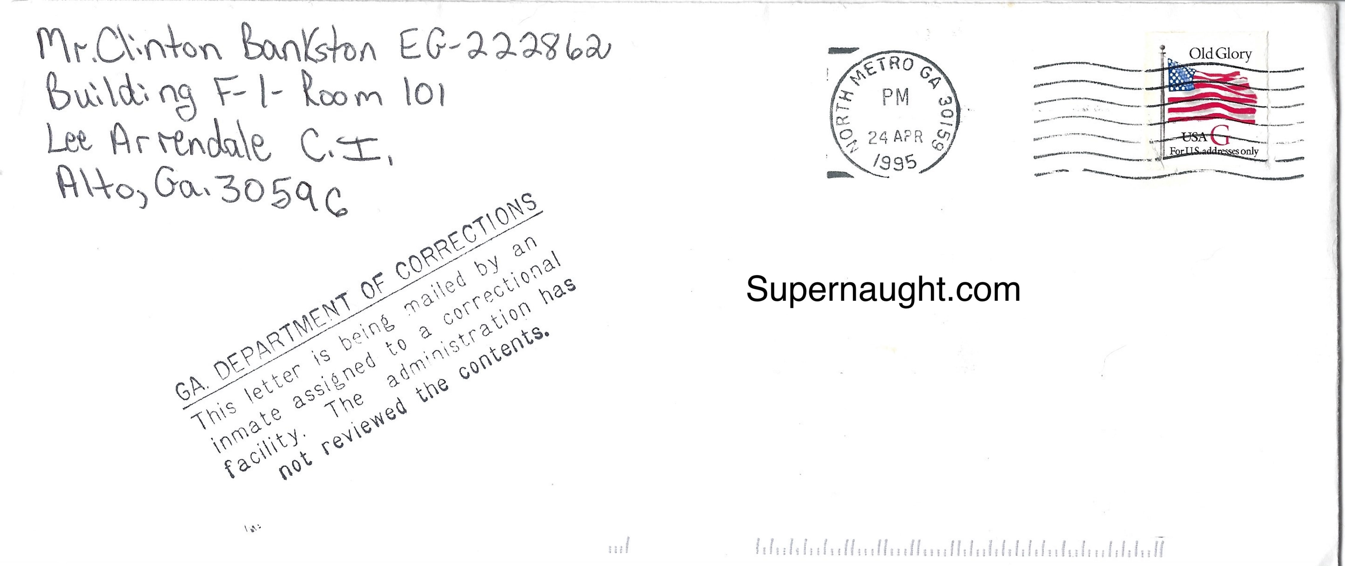 Clinton Bankston Letter with Signed Envelope image 2