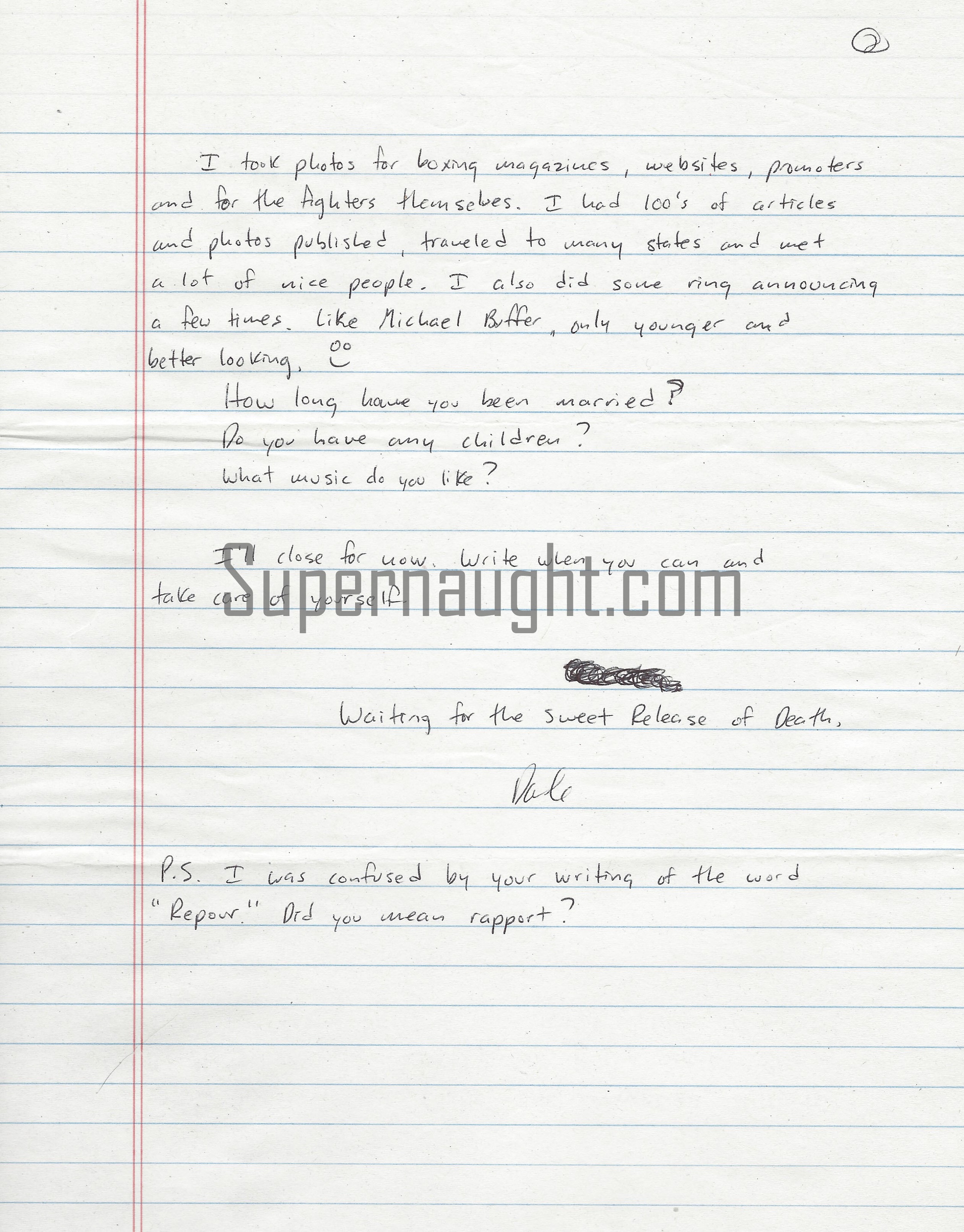 Dale Hausner Three Page Letter and Envelope Set Both Signed with Photo image 3