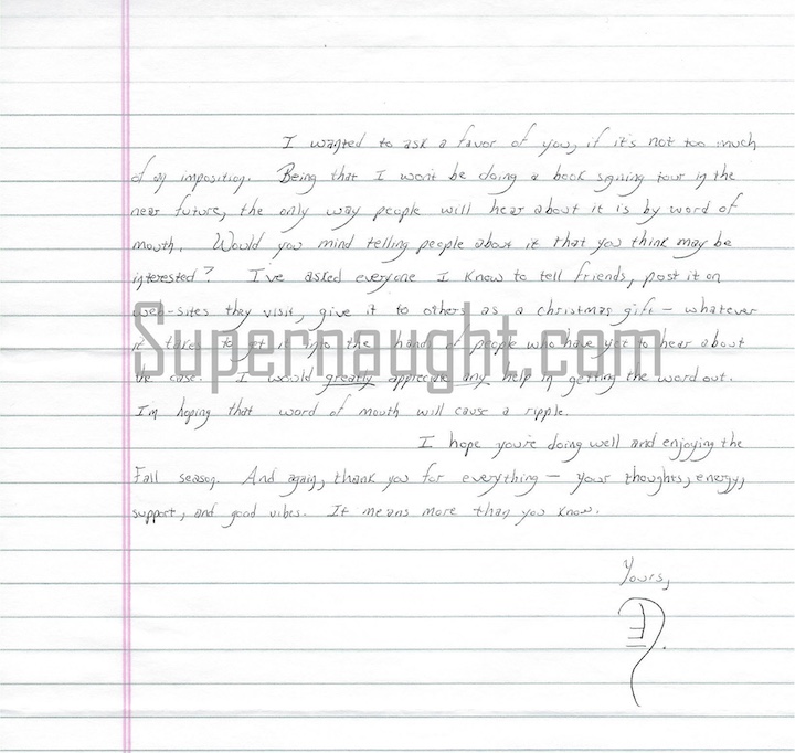 Damien Echols Letter and Envelope Set Both Signed