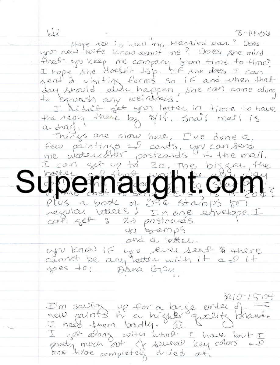 Dana Sue Gray Letter and Envelope Both Signed
