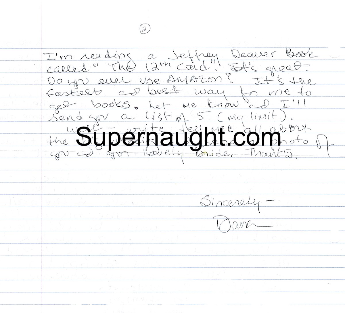 Dana Sue Gray Letter and Envelope Both Signed image 2