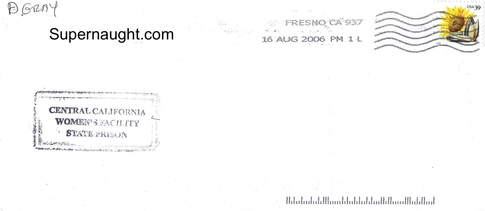 Dana Sue Gray Letter and Envelope Both Signed image 3