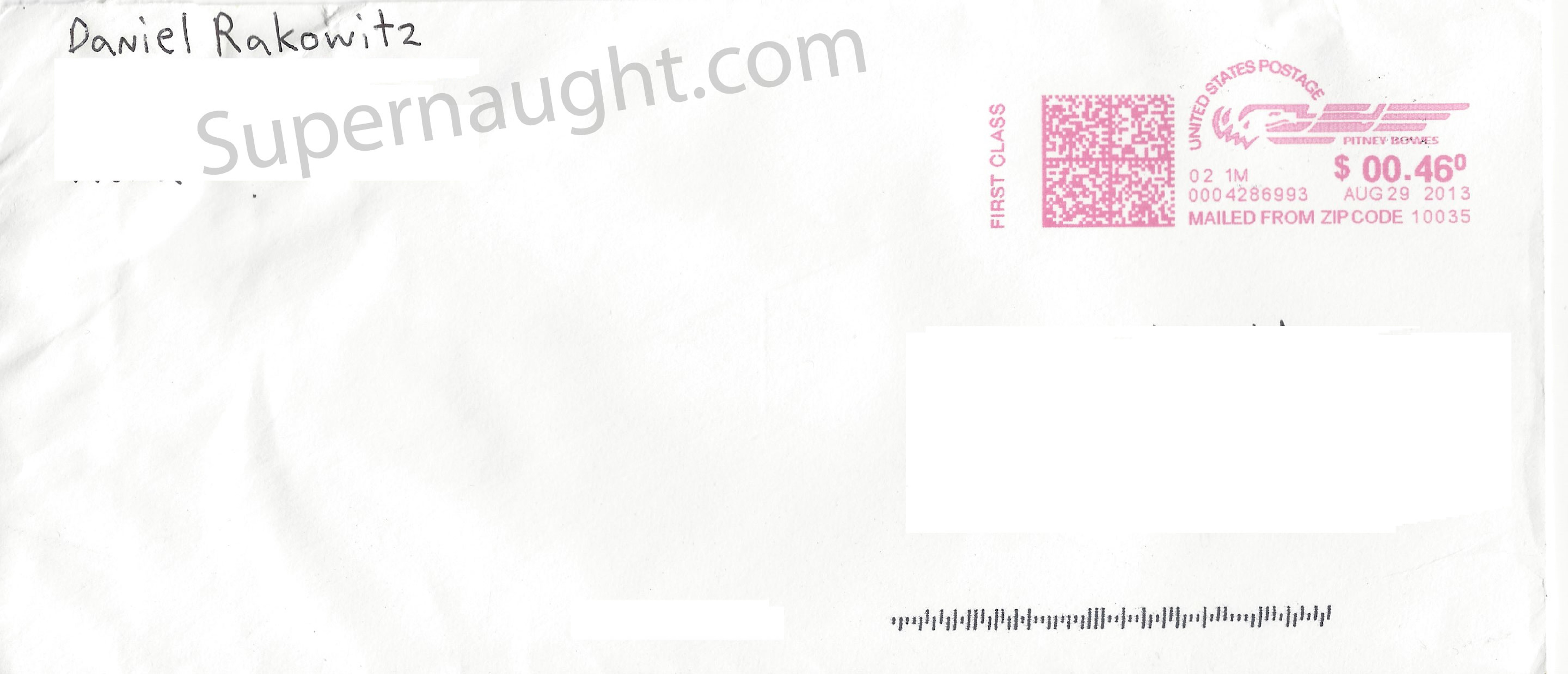Daniel Rakowitz Letter and Envelope Both Signed image 2