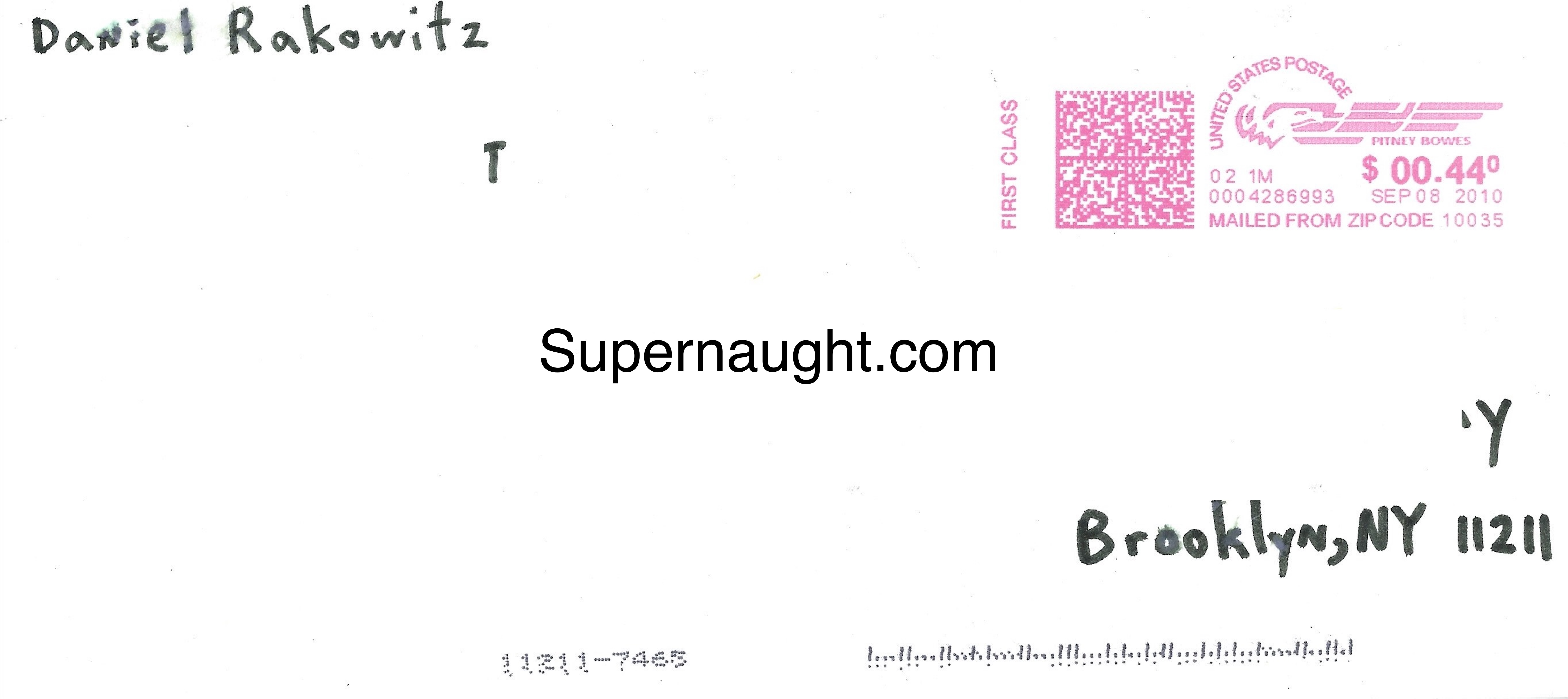 Daniel Rakowitz Letter with Signed Envelope