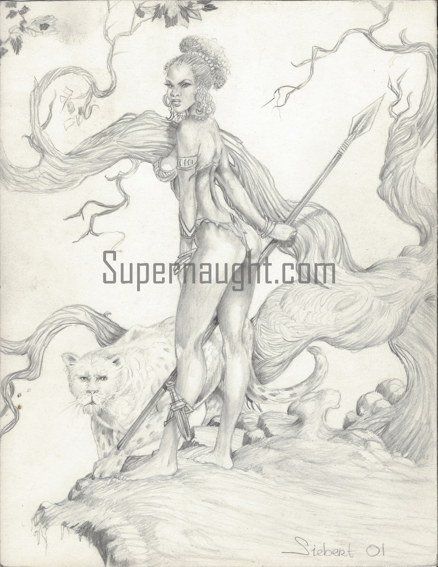 Daniel Siebert Lion and Woman Artwork