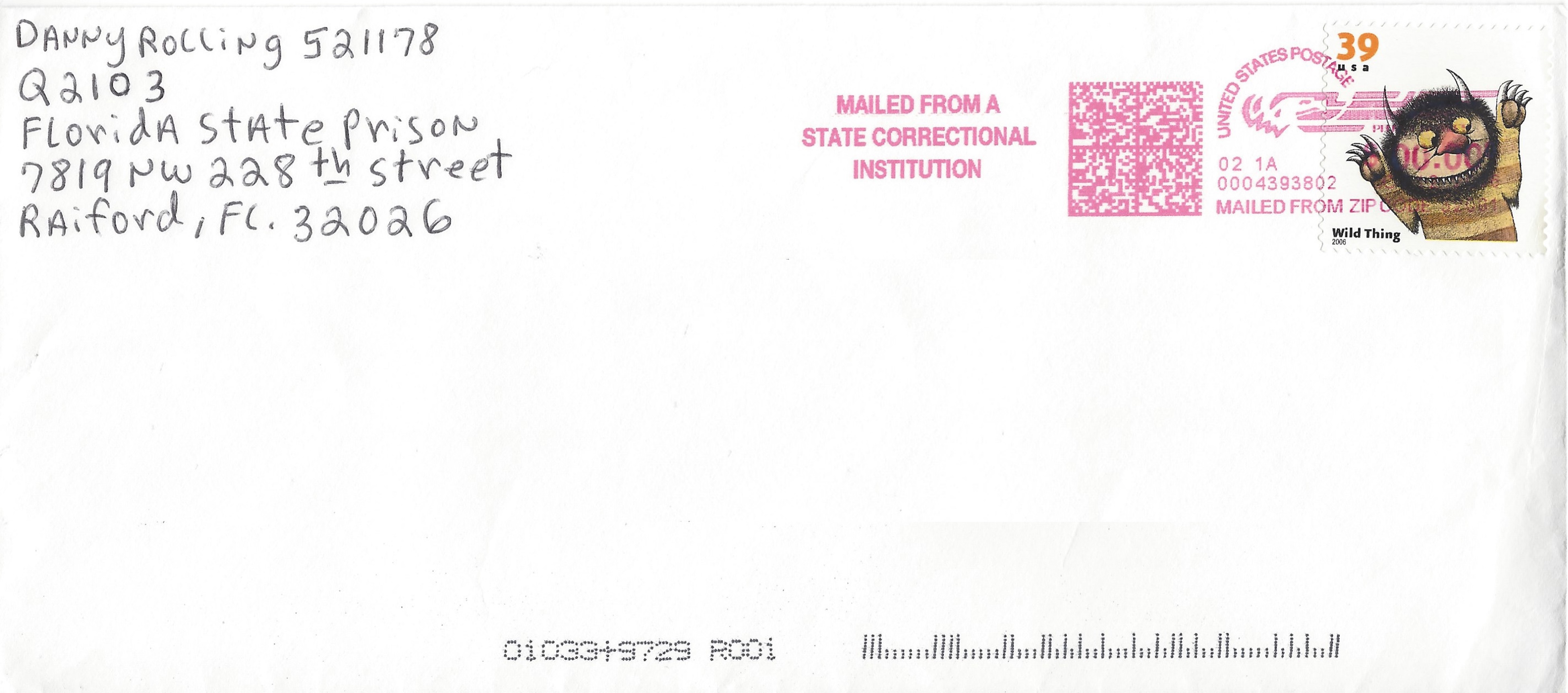 Danny Rolling Governor Signed My Death Warrant Letter and Envelope Signed image 3