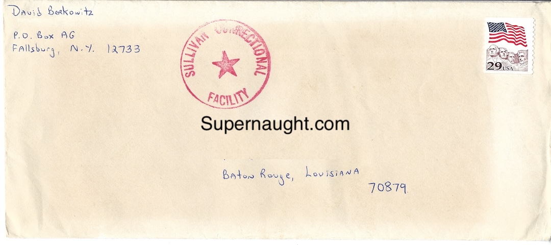 David Berkowitz 1991 Letter Envelope Set Both Signed image 3