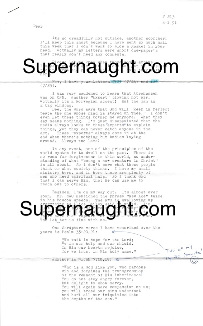 David Berkowitz 1991 Letter Envelope Set with Article image 2