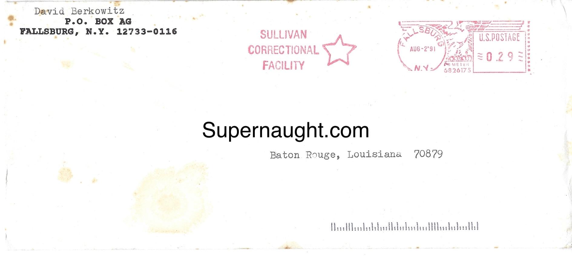 David Berkowitz 1991 Letter Envelope Set with Article image 4