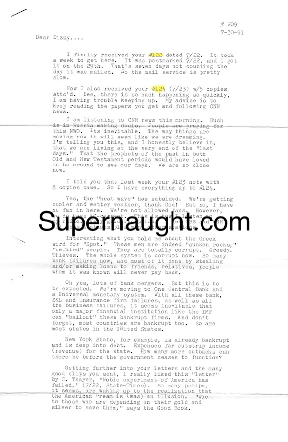 David Berkowitz Letter and Envelope Set 1991 Son of Sam