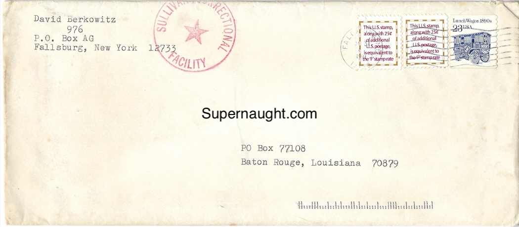 David Berkowitz Letter and Envelope Set 1991 Son of Sam image 4