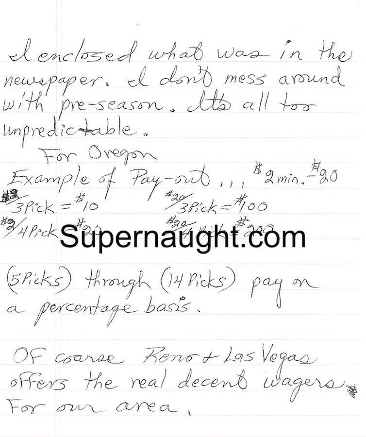 Dayton Rogers Handwritten Note