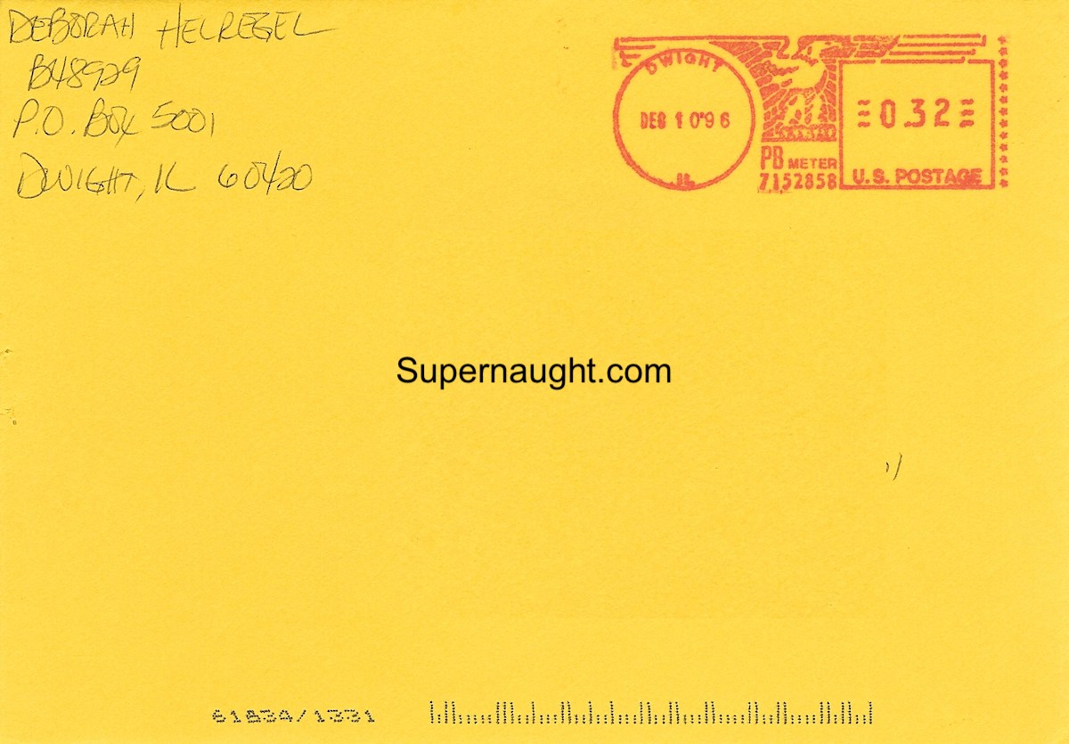 Deborah Helregel Signed Envelope
