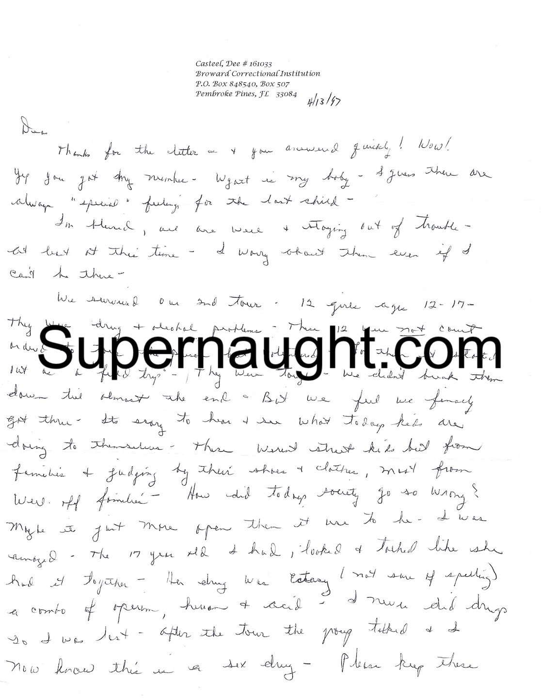 Dee Casteel Signed Letter With Envelope Set