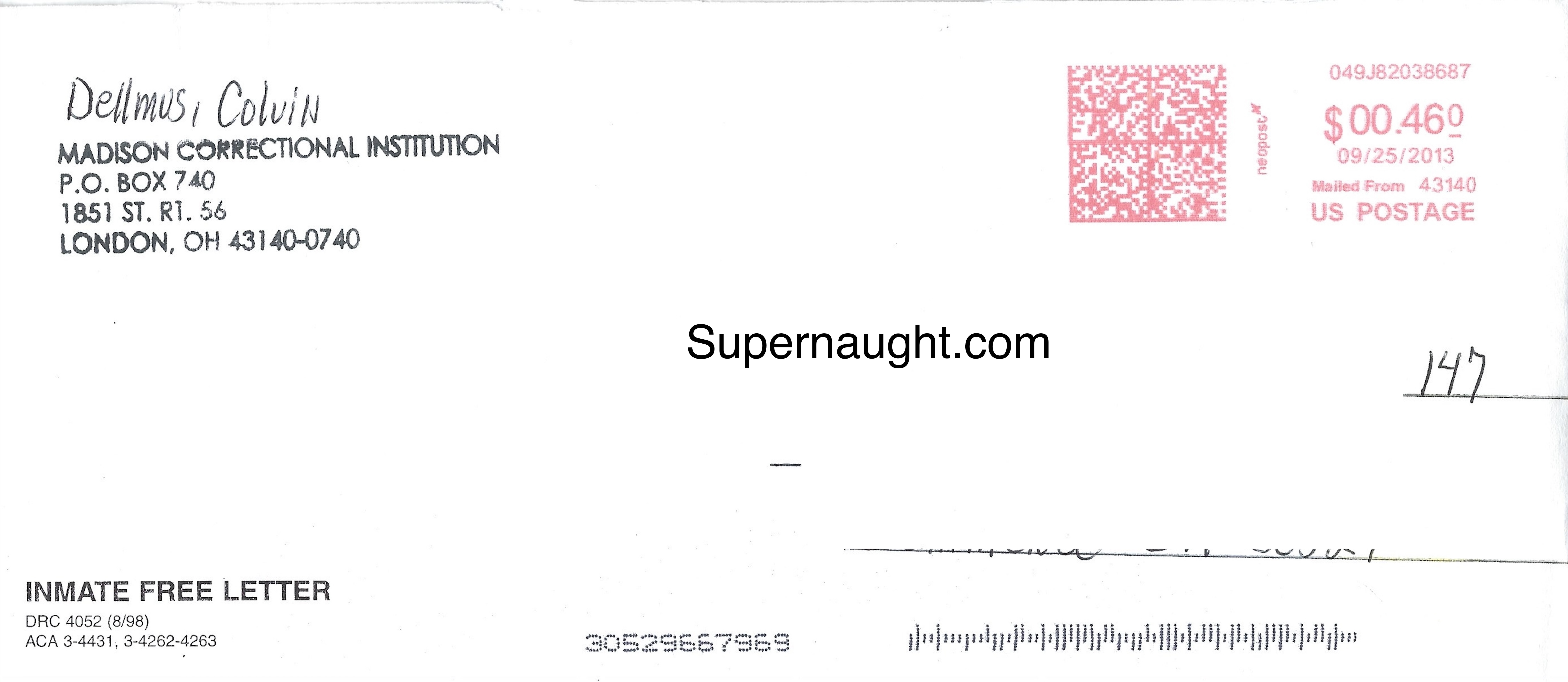 Dellmus Colvin Letter with Signed Envelope image 2