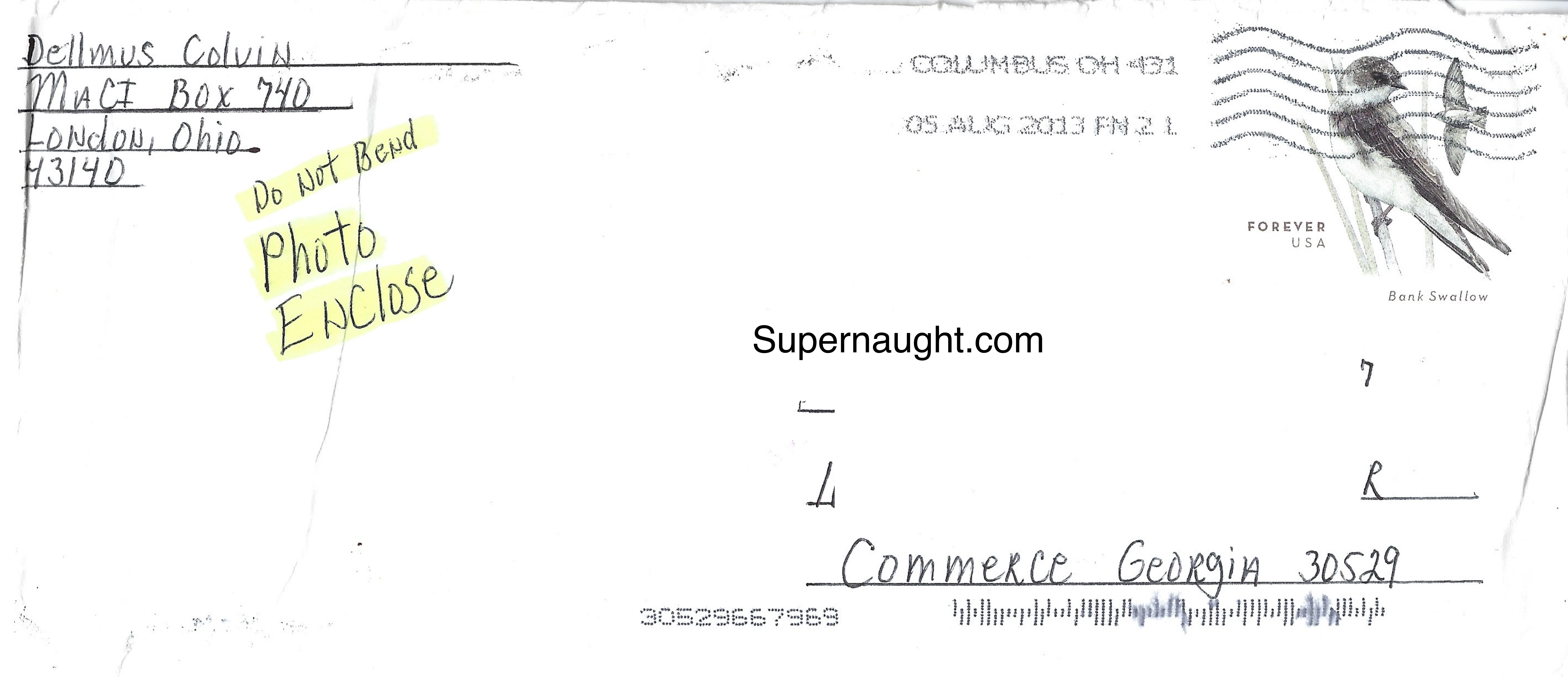 Dellmus Colvin Signed Envelope