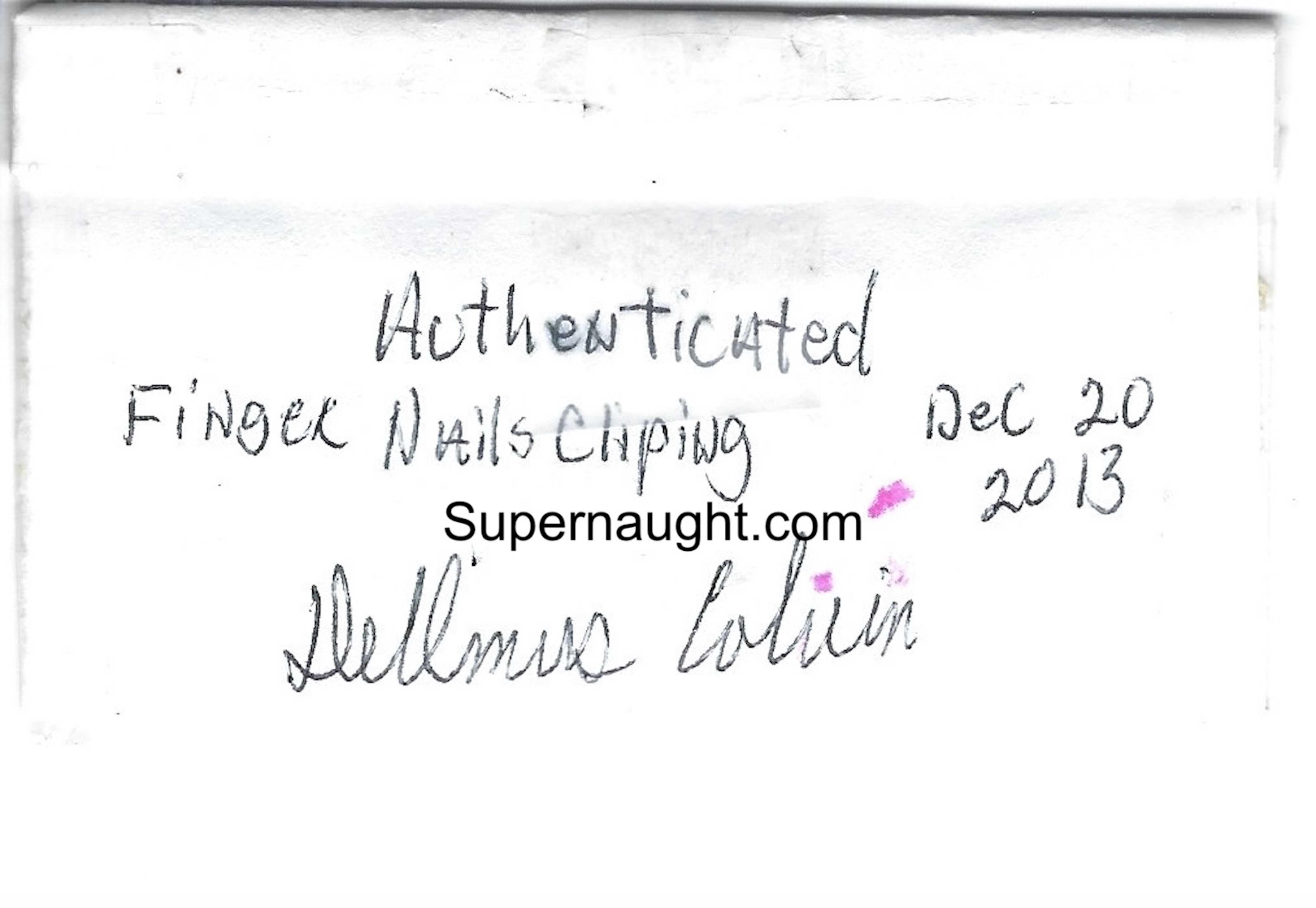 Dellmus Colvin Signed Fingernail Clippings