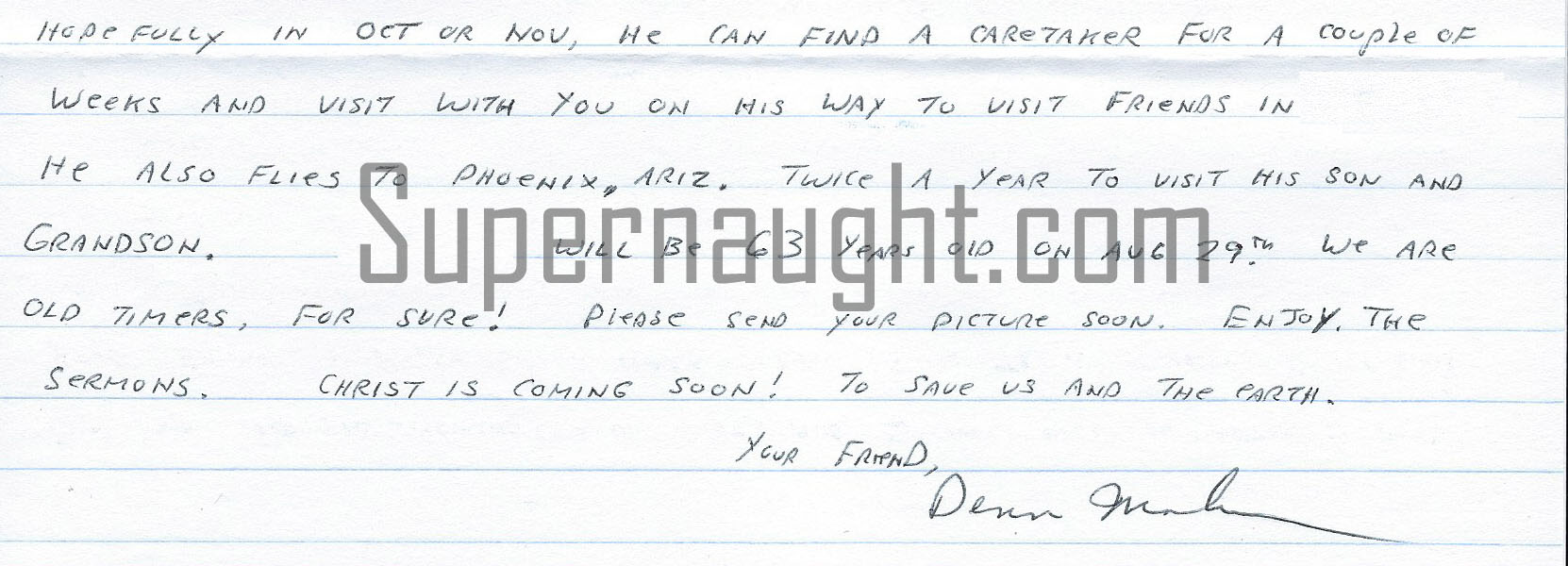 Dennis Mahon Letter and Signed Envelope Set image 2