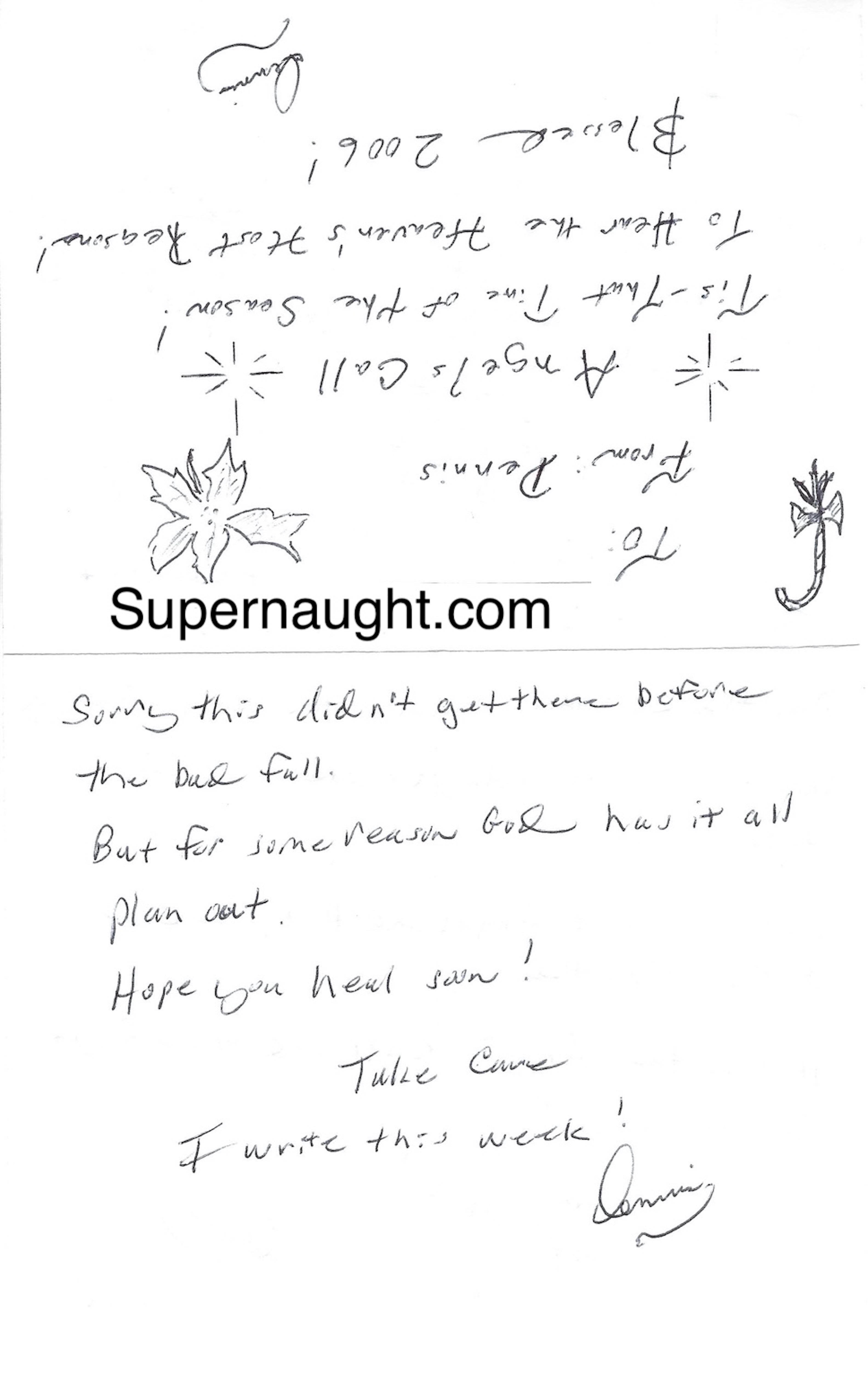Dennis Rader 2005 Hand Drawn Christmas Card Letter Envelope Set ALL Signed image 5