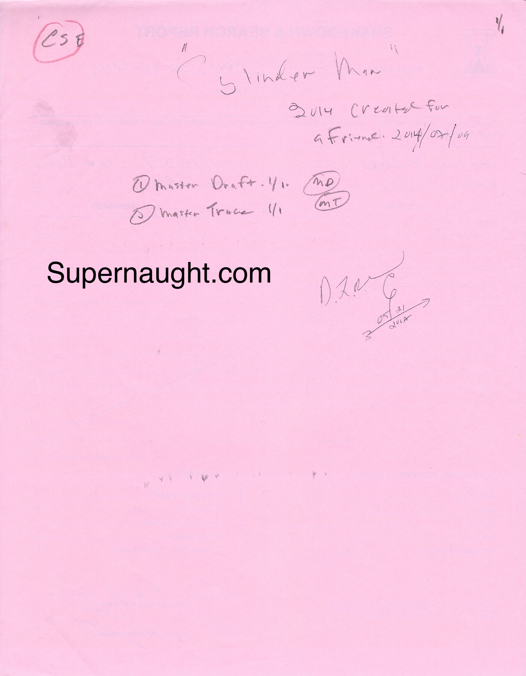Dennis Rader BTK Cylinder Man Artwork With Shakedown Report Signed image 2