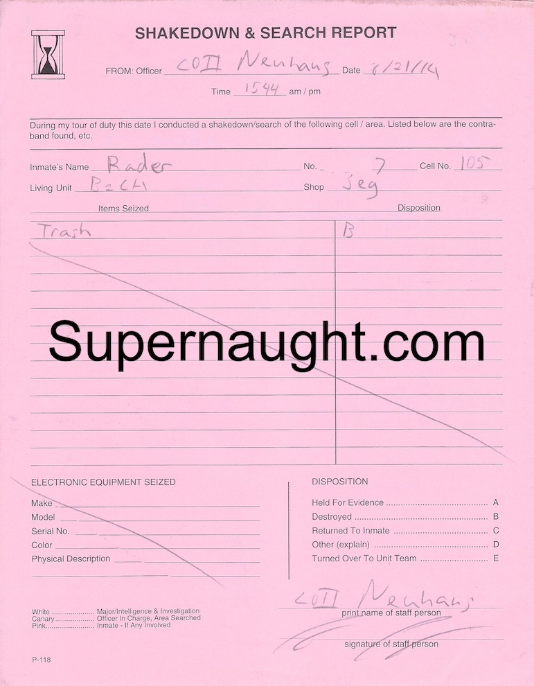 Dennis Rader BTK Cylinder Man Artwork With Shakedown Report Signed image 3