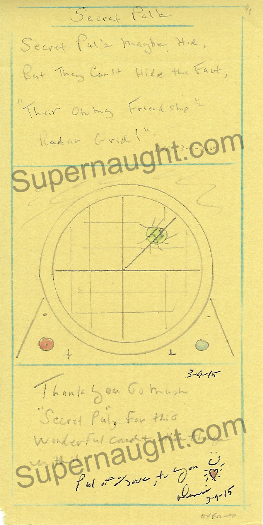 Dennis Rader BTK Valentine's Card With Hand Drawn Secret Pal Art Signed
