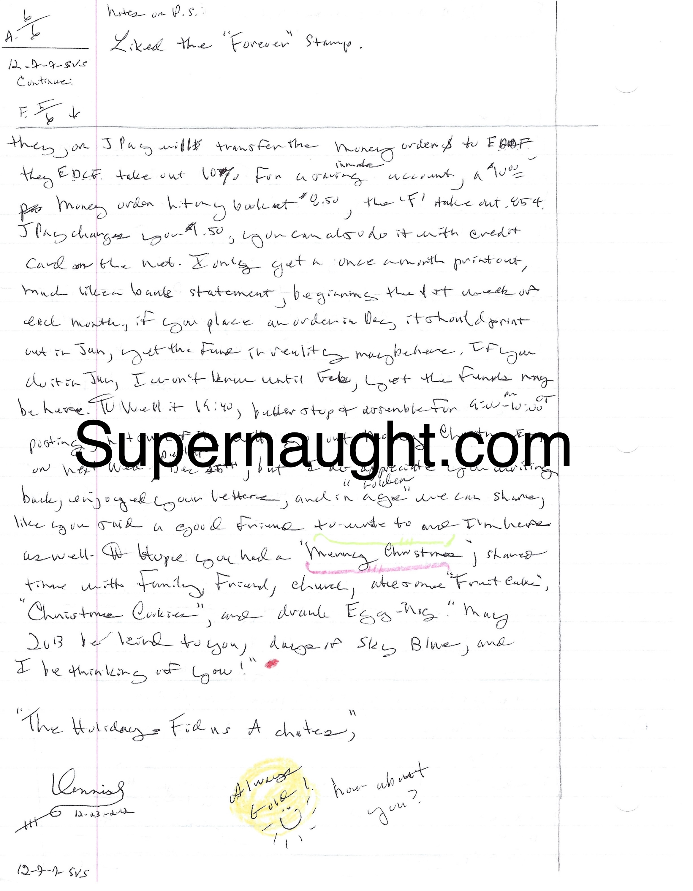 Dennis Rader Six Page Letter Christmas Tree Art and Envelope Both Signed image 6