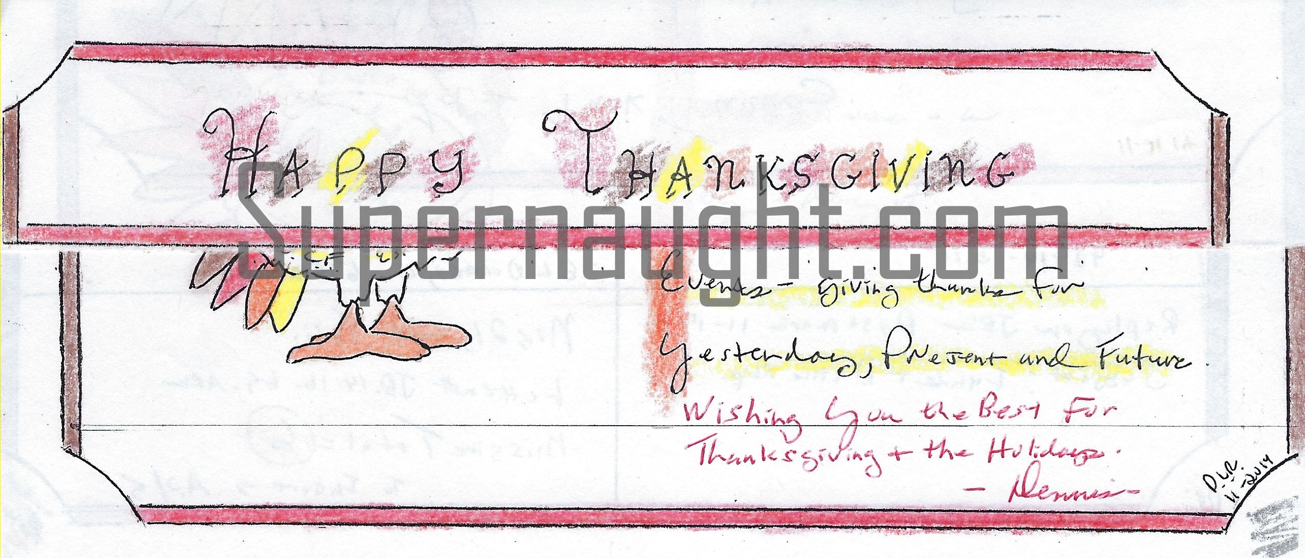 Dennis Rader Thanksgiving Card Artwork Letter And Envelope Set All Signed image 7