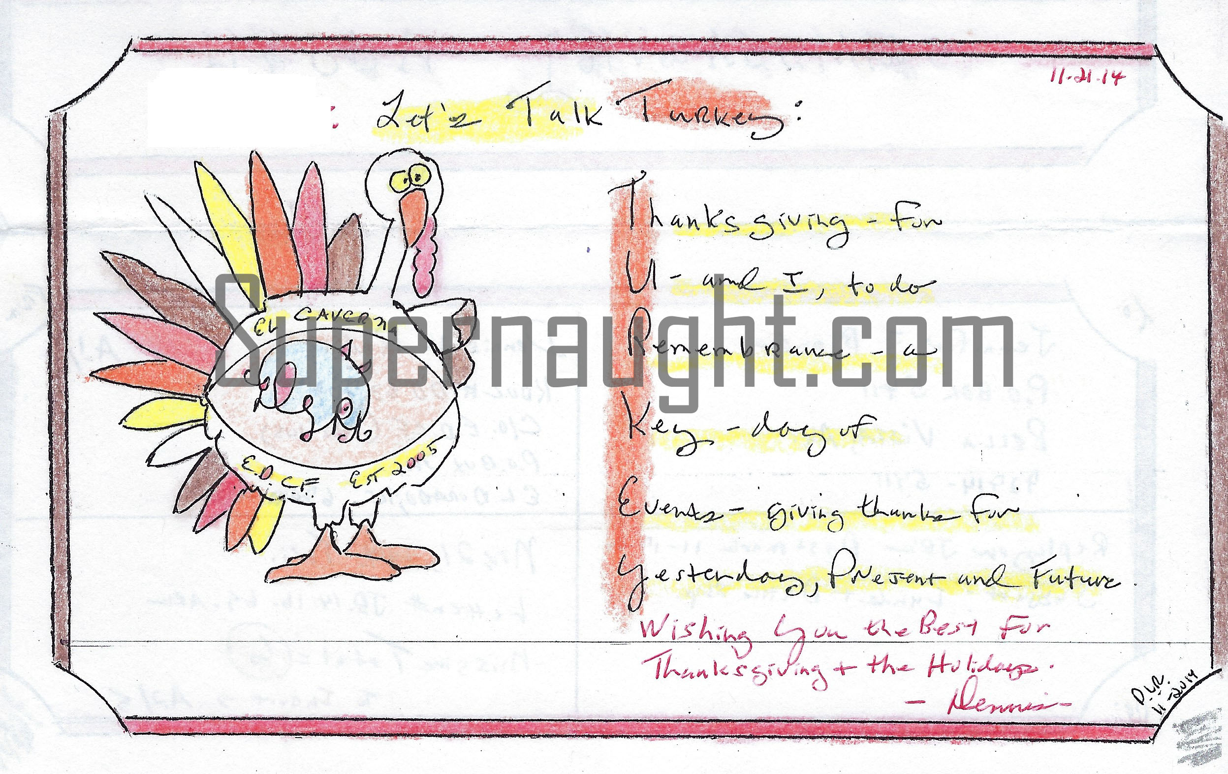 Dennis Rader Thanksgiving Card Artwork Letter And Envelope Set All Signed image 8