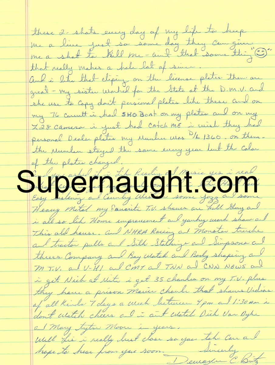 Dewayne Britz Letter and Envelope Signed image 2