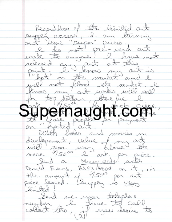 Donald Evans Signed Letter image 2