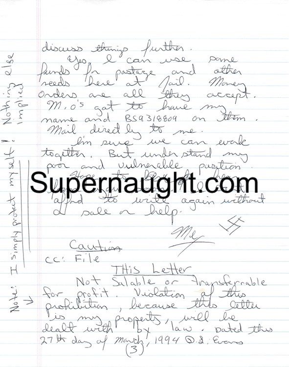 Donald Evans Signed Letter image 3