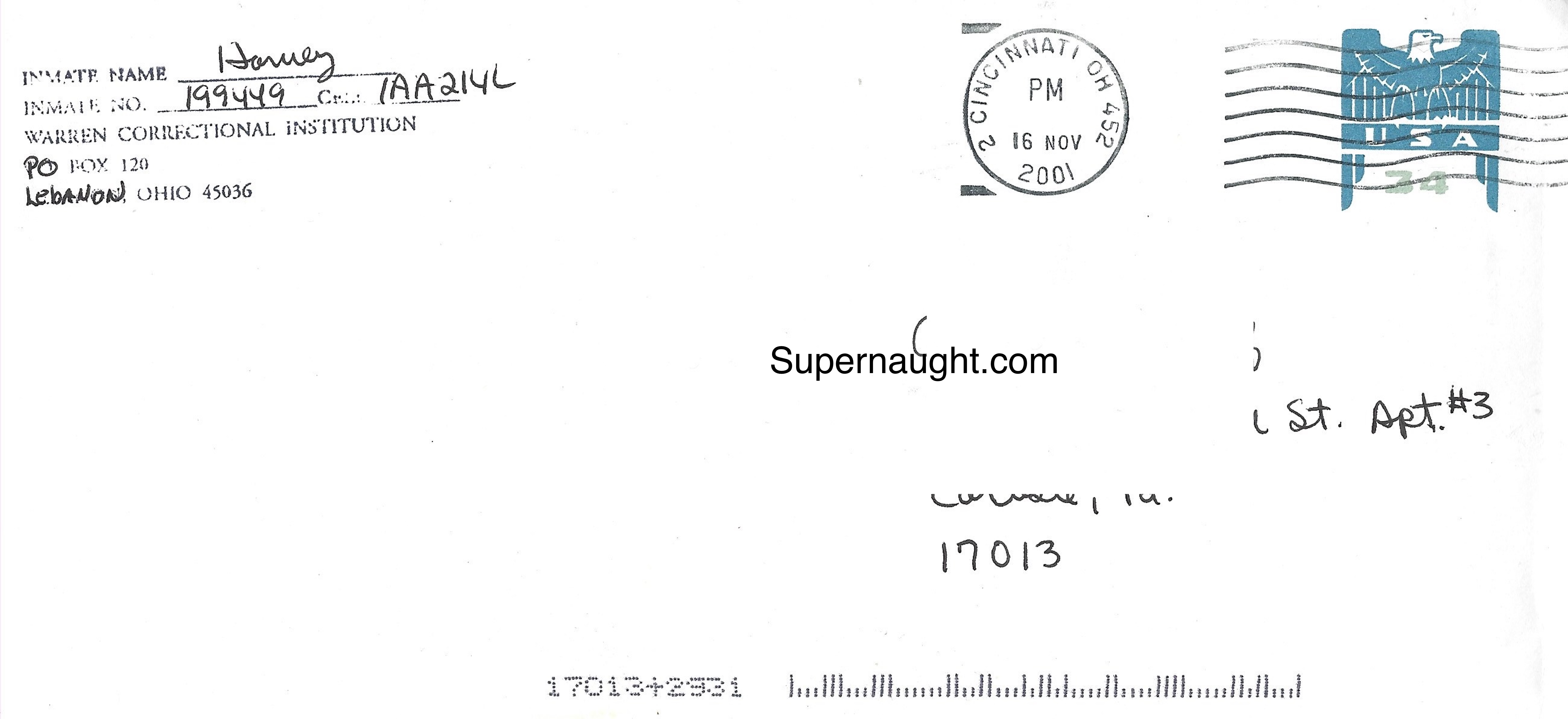 Donald Harvey Signed Envelope