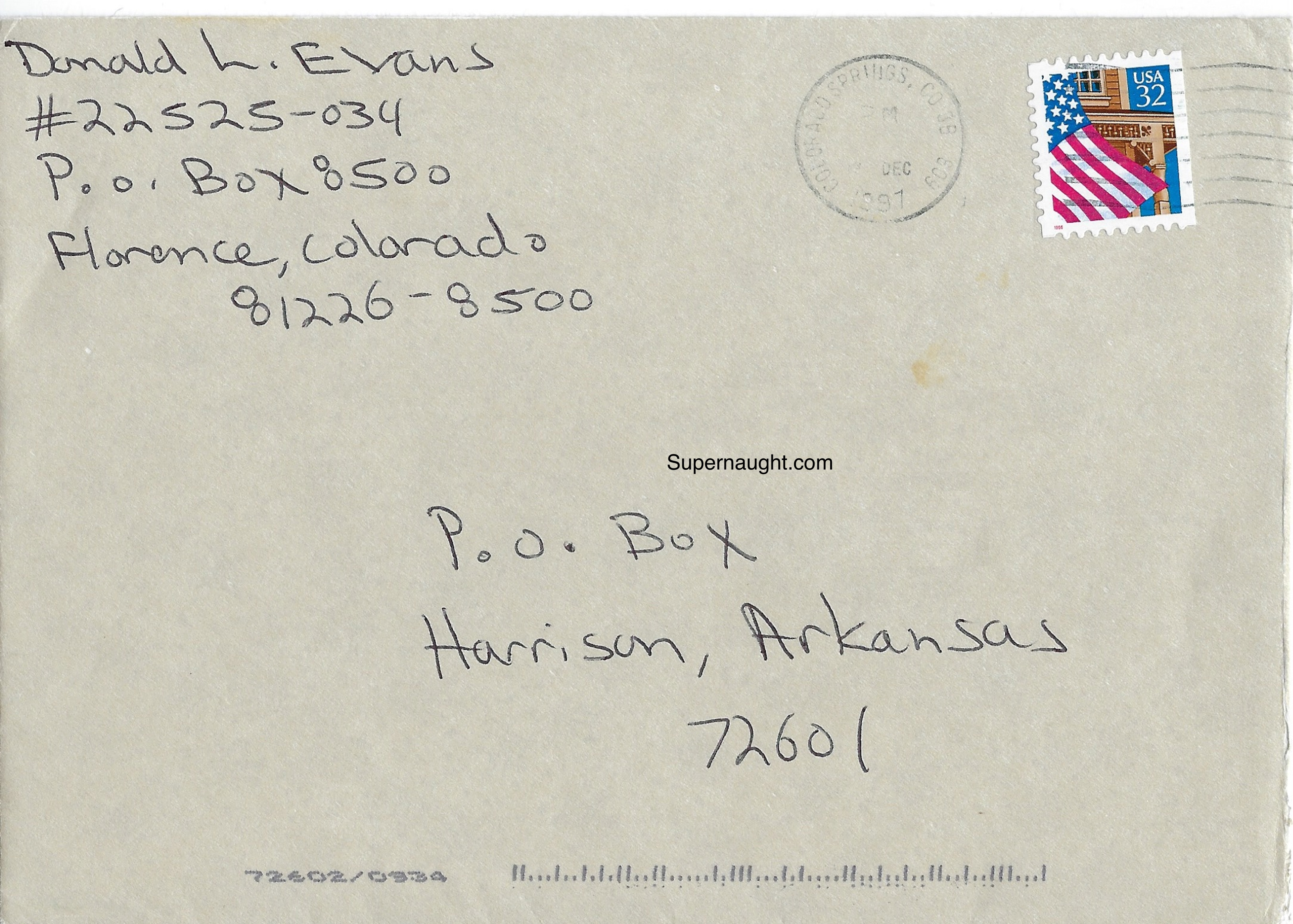 Donald Leroy Evans Christmas Card and Envelope Set Both Signed image 2