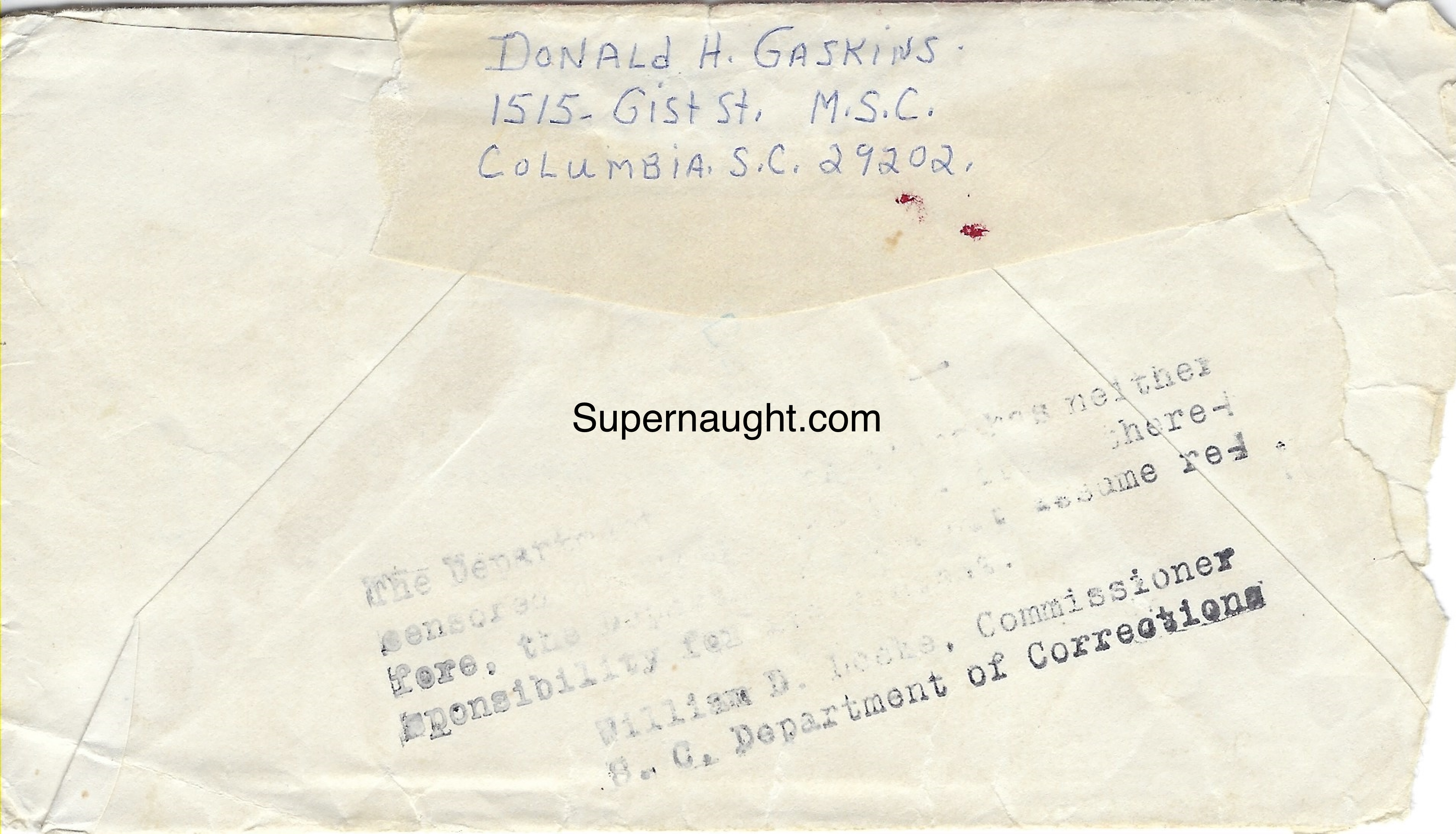 Donald Pee Wee Gaskins Handwritten Letter and Envelope Set Both Signed image 4