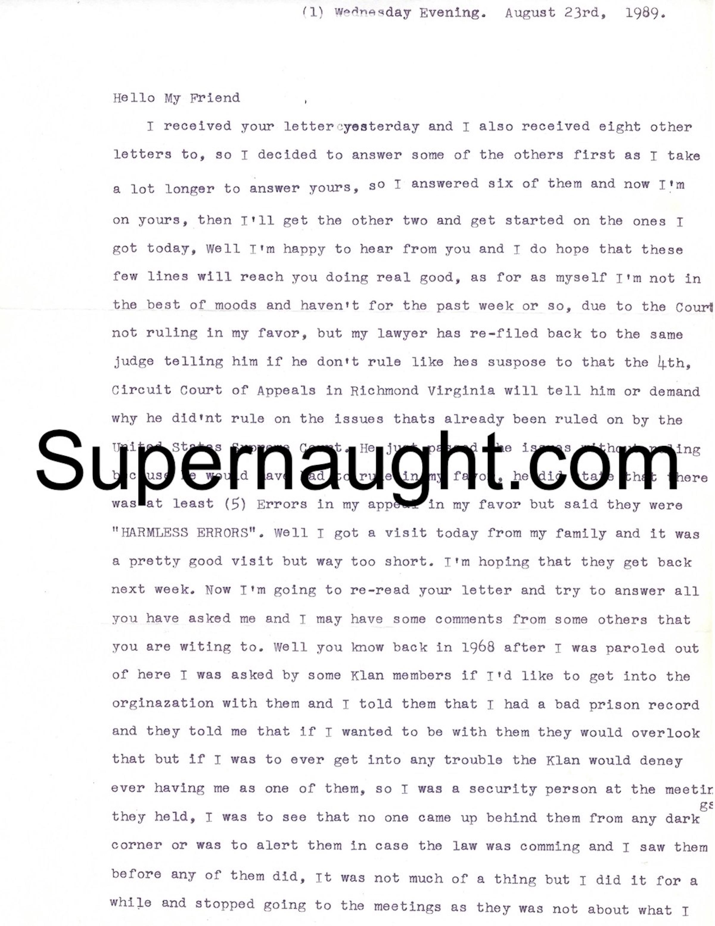 Donald PeeWee Gaskins Signed Letter with Envelope image 2