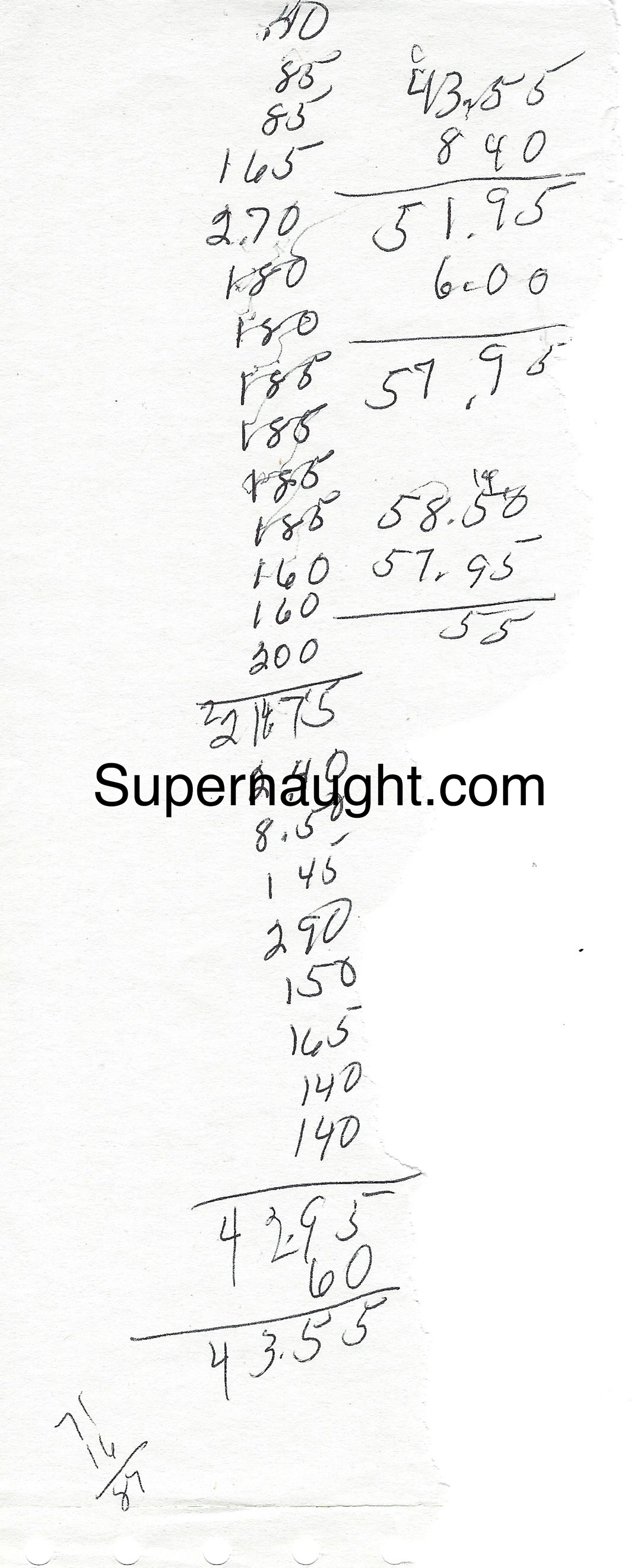 Dorothea Puente Handwritten Math Scratch Paper