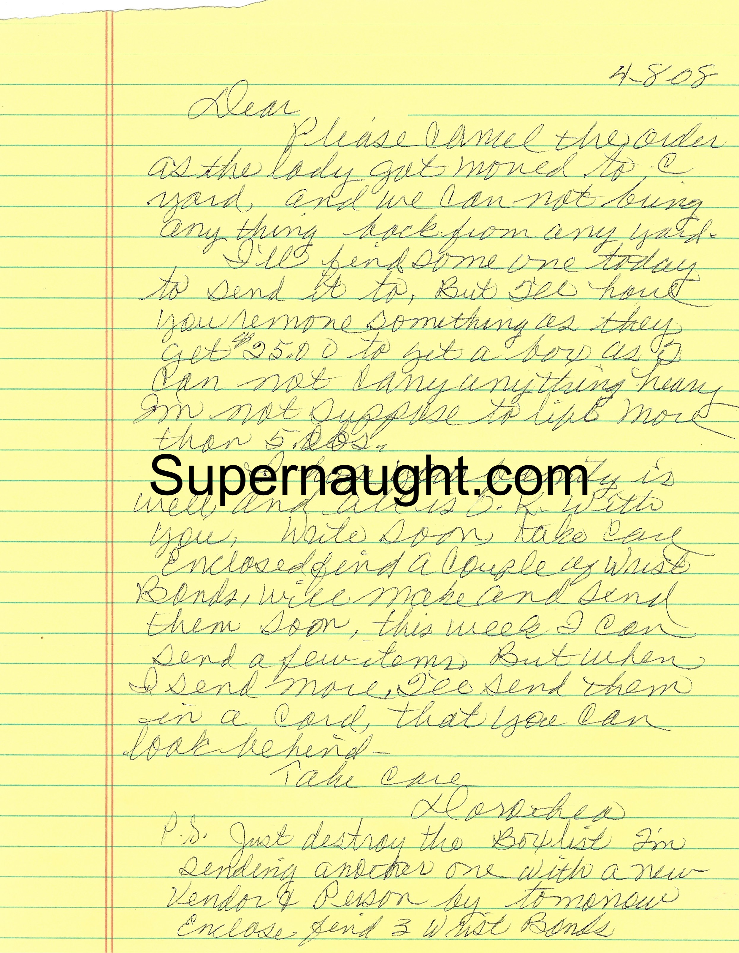 Dorothea Puente Letter and Envelope Both Signed With Wristband image 2